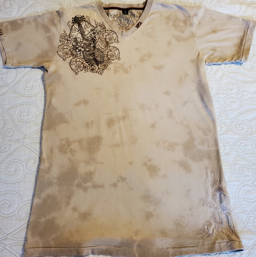 Indigo Star men's khaki graphic t-shirt